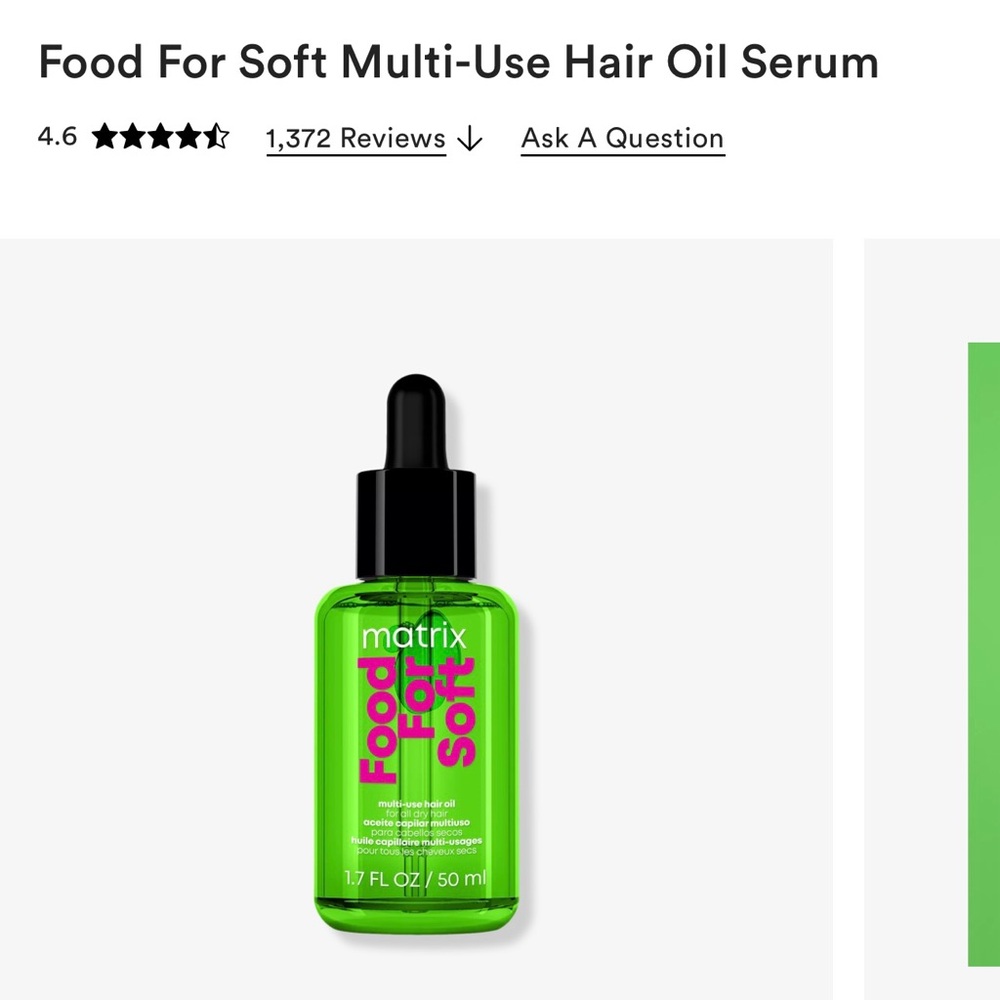 Matrix food for soft hair oil. New never been used.